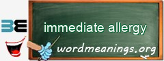 WordMeaning blackboard for immediate allergy